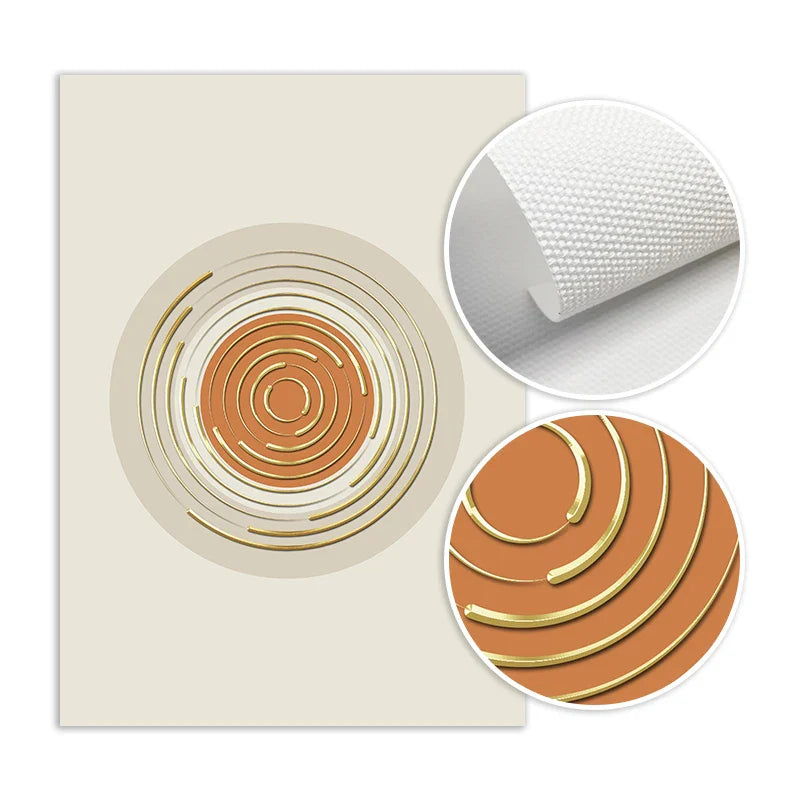 Abstract Terracotta Landscape Sun Moon Boho Wall Art Fine Art Canvas Prints For Living Room Bedroom Art Decor