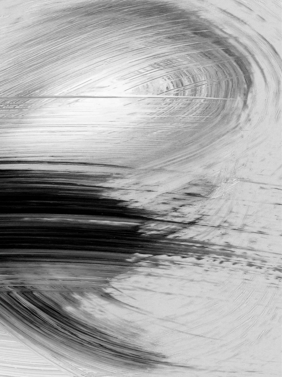 Flowing Brush Strokes Abstract Wall Art Canvas Prints Black and White Poster For Modern Apartment Living Room Bedroom Contemporary Interiors