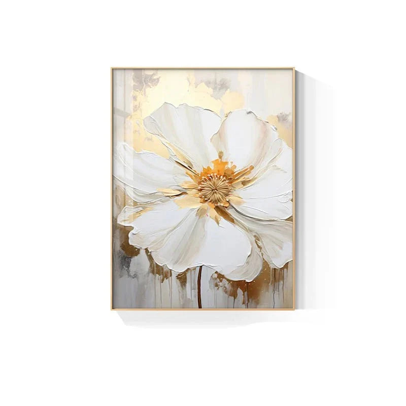 Big White Flower Wall Art Canvas Prints Modern Floral Posters For Living Room Dining Room Wall Decoration