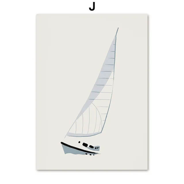 Sailboat Swimming Pool Ocean Minimalist Wall Art Canvas Prints Nordic Pastel Posters Pictures For Modern Living Room Loft Home Décor