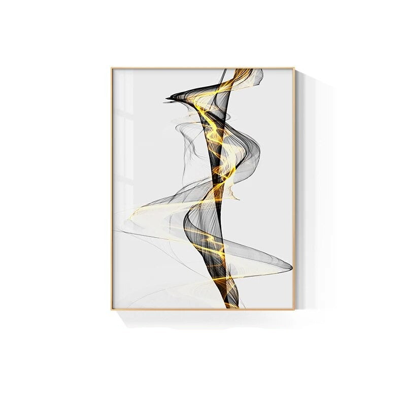 Abstract Twisted Flowing Lines Minimalist Wall Art Canvas Prints For Modern Apartment Living Room Home Office Decor