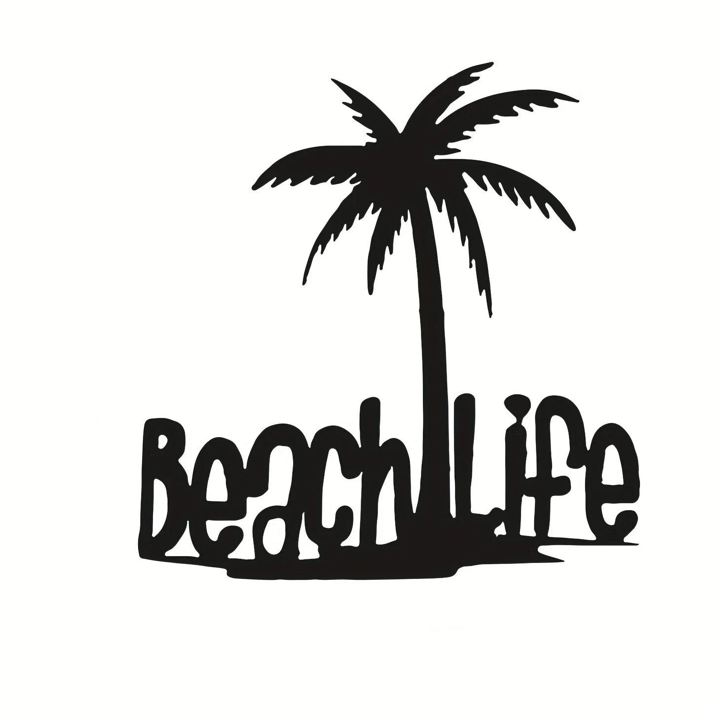 Beach Life Coconut Tree Metal Wall Art 3D Decoration For Living Room Home Office Wall Decor