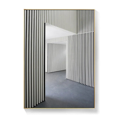 Black White Architectural Interiors Wall Art Canvas Prints For Modern Loft Living Room Home Office Decor