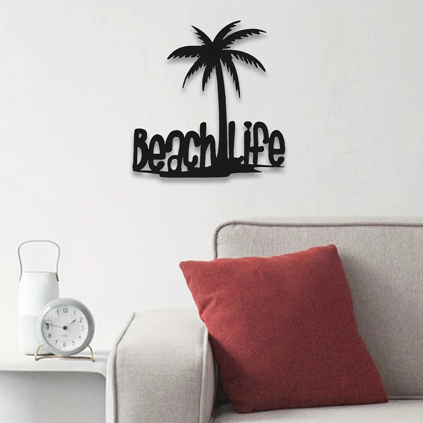Beach Life Coconut Tree Metal Wall Art 3D Decoration For Living Room Home Office Wall Decor