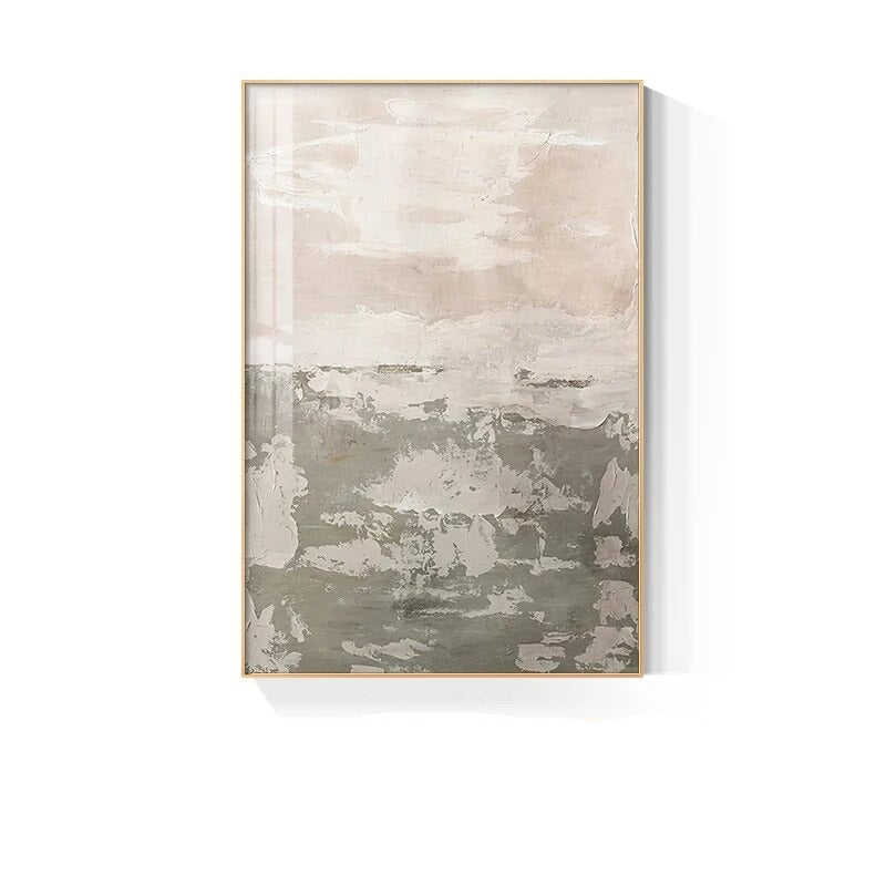 Abstract Beige Gray Wall Art Canvas Prints For Modern Apartment Contemporary Home Office Decor