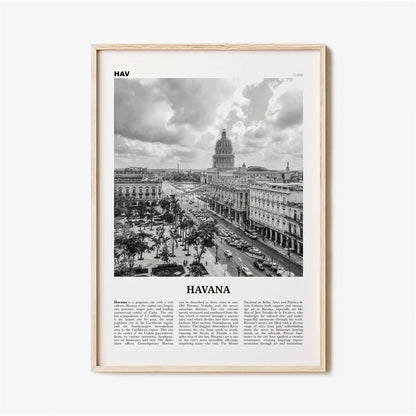 Cuba Havana Black & White Travel Poster Wall Art Canvas Prints For Living Room Dining Room