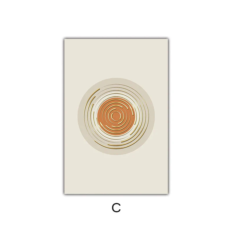 Abstract Terracotta Landscape Sun Moon Boho Wall Art Fine Art Canvas Prints For Living Room Bedroom Art Decor