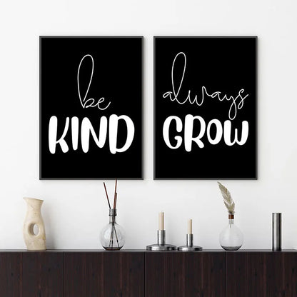 Black and White Motivational Posters Wall Art Canvas Prints Minimalist Wall Art  for Modern Interiors
