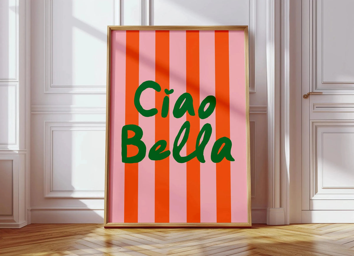 Ciao Bella Dolce Vita Quote Fashion Wall Art Canvas Prints Typographic Letters Posters Prints For Living Room Bedroom Art Decor