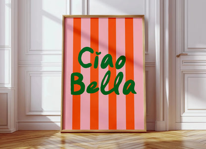 Ciao Bella Dolce Vita Quote Fashion Wall Art Canvas Prints Typographic Letters Posters Prints For Living Room Bedroom Art Decor