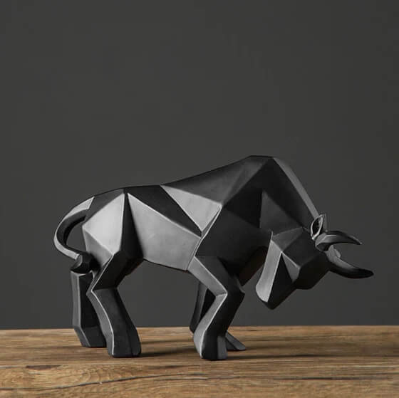 Taurus Bull Statue Sculpture Geometric Wildlife Ornament Modern Symbolic Art Decoration For Desktop Home Office Living Room Nordic Home Décor