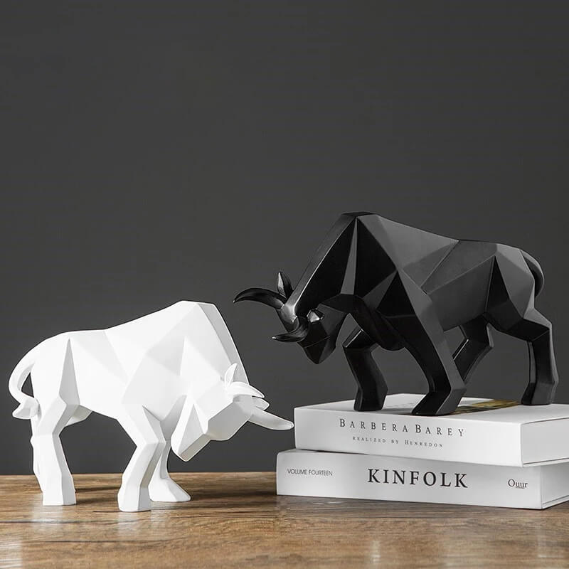 Taurus Bull Statue Sculpture Geometric Wildlife Ornament Modern Symbolic Art Decoration For Desktop Home Office Living Room Nordic Home Décor