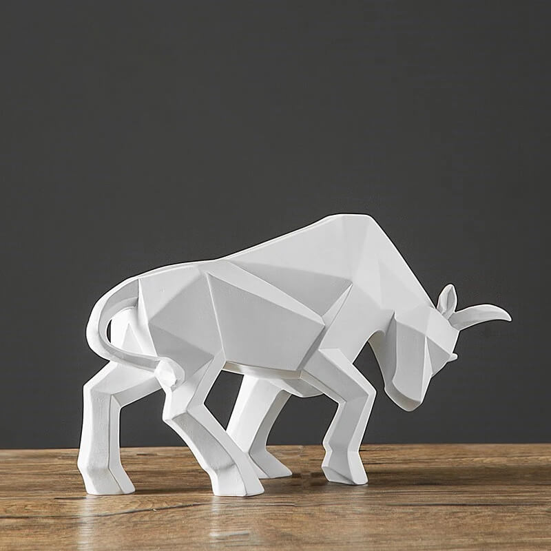 Taurus Bull Statue Sculpture Geometric Wildlife Ornament Modern Symbolic Art Decoration For Desktop Home Office Living Room Nordic Home Décor