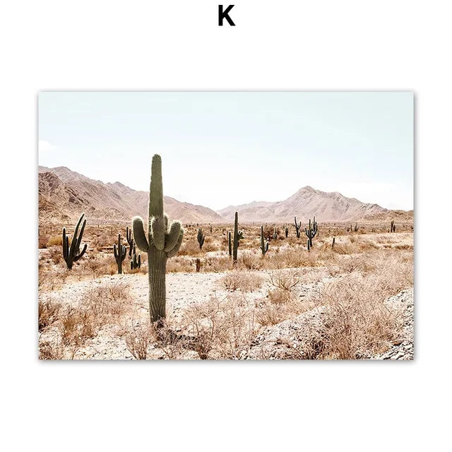 Sunset Desert Road Cactus Canyon Travel Wall Art Canvas Prints Nordic Posters Large Nature Pictures For Living Room Bedroom Décor