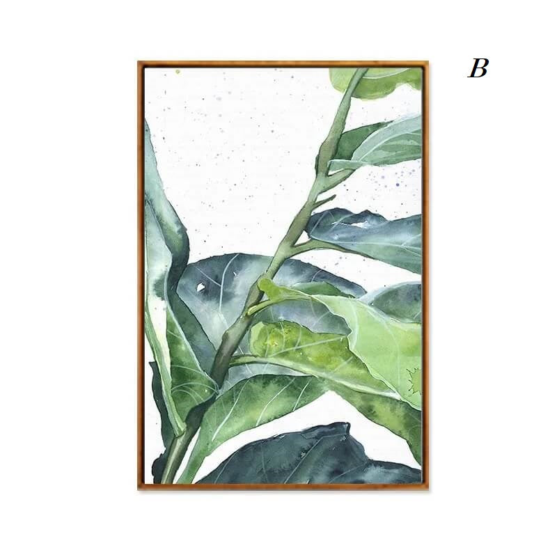 Tropical Leaf Canvas Print Nordic Watercolor Wall Art Botanical Plant Poster For Living Room Dining Room Home Décor