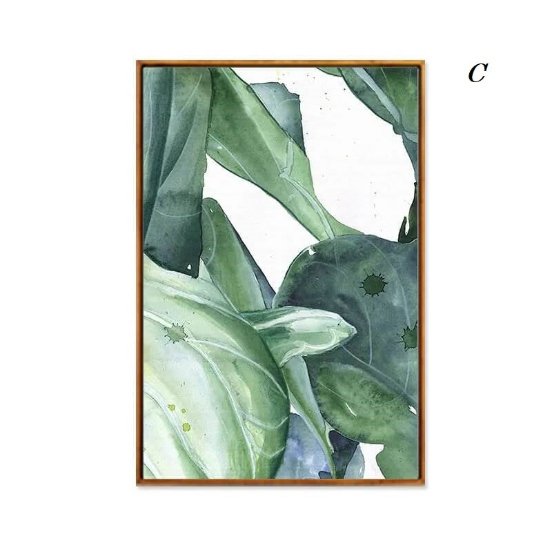 Tropical Leaf Canvas Print Nordic Watercolor Wall Art Botanical Plant Poster For Living Room Dining Room Home Décor