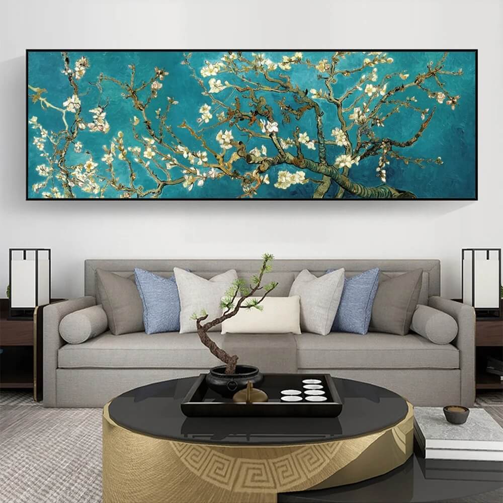 Van Gogh Almond Blossom Canvas Print Reproduction Poster Botanical Large Wall Art Flower Pictures For Living Room Bedroom Décor