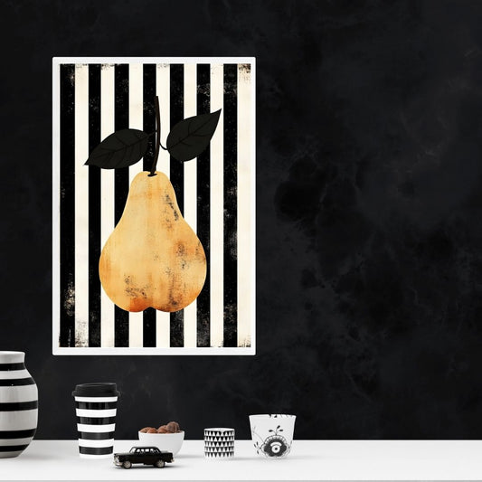Vintage Retro Pear Food Print Canvas Art For Dining Room Kitchen Home Good Decor