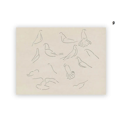 Vintage Rustic Black White Butterflies Landscape Flowers Canvas Print Nordic Country Minimalist Vintage Gallery Wall Art