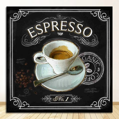 Vintage Coffee Canvas Prints Scandinavian Nordic Style Wall Art Cappuccino Espresso Retro Poster For Bars Cafe Kitchen Décor