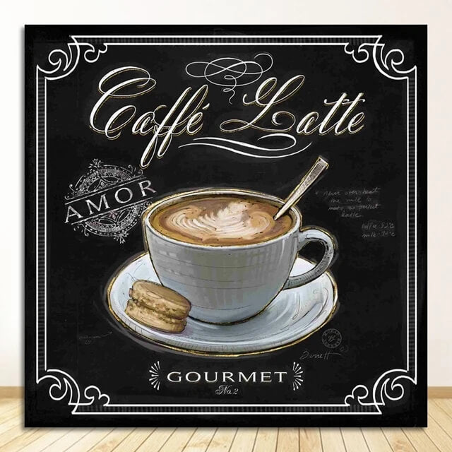 Vintage Coffee Canvas Prints Scandinavian Nordic Style Wall Art Cappuccino Espresso Retro Poster For Bars Cafe Kitchen Décor