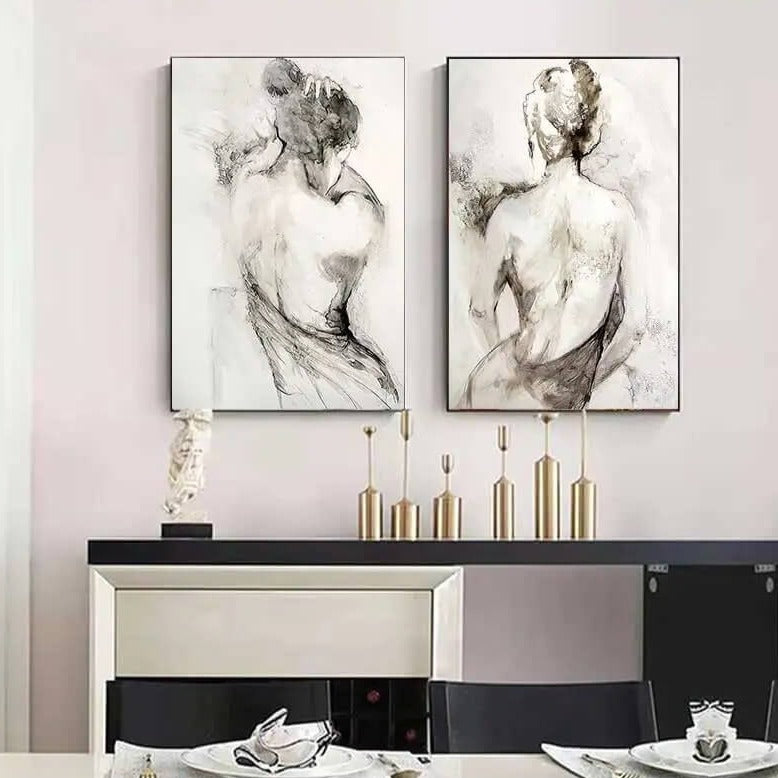 Vintage Woman Back Canvas Prints Monochrome Wall Art Sensual Girl Picture Nordic Fine Art For Living Room Bedroom Home Décor