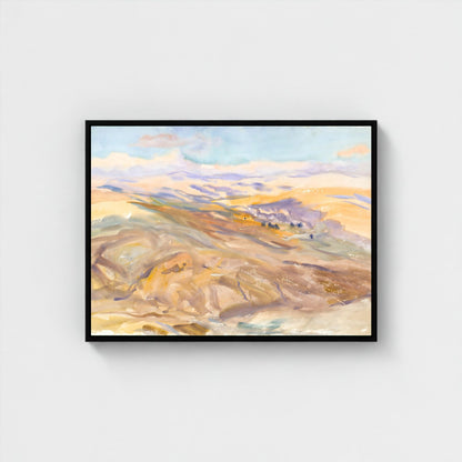 Watercolor Rolling Hills Landscape Wall Art Canvas Print - Modern Framed Wall Art