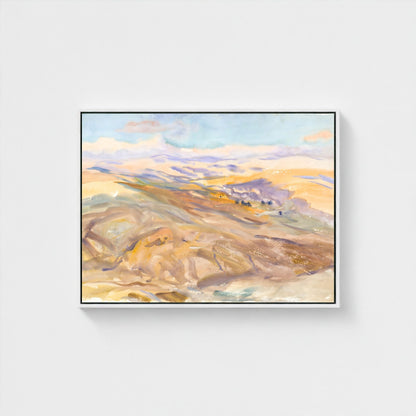 Watercolor Rolling Hills Landscape Wall Art Canvas Print - Modern Framed Wall Art