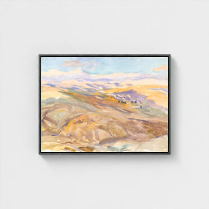 Watercolor Rolling Hills Landscape Wall Art Canvas Print - Modern Framed Wall Art