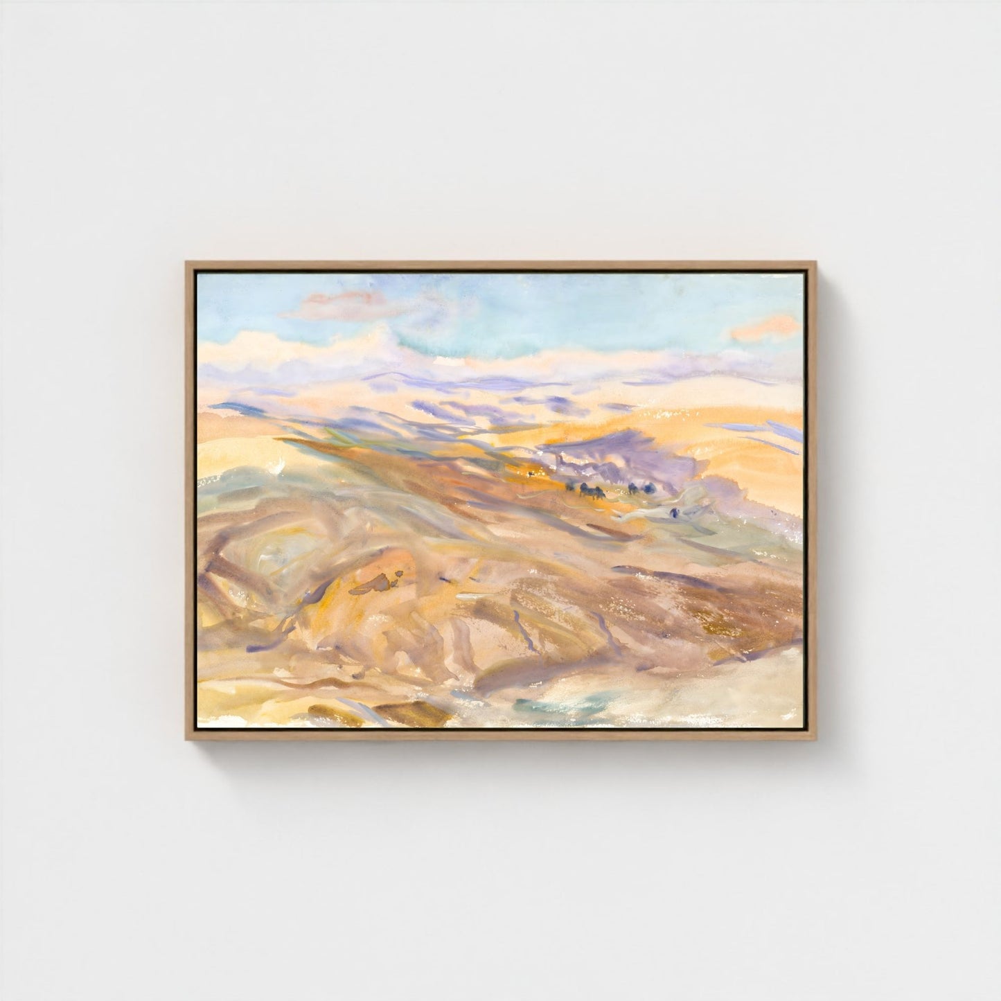 Watercolor Rolling Hills Landscape Wall Art Canvas Print - Modern Framed Wall Art