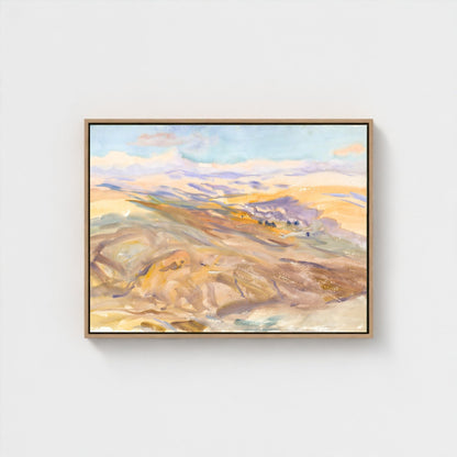 Watercolor Rolling Hills Landscape Wall Art Canvas Print - Modern Framed Wall Art