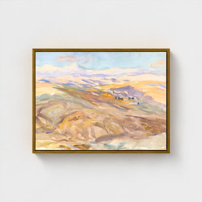 Watercolor Rolling Hills Landscape Wall Art Canvas Print - Modern Framed Wall Art
