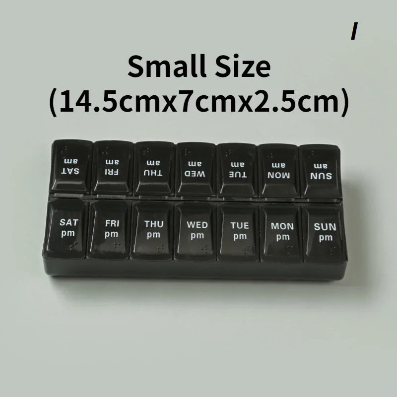 Weekly Portable Pill Case 7 Days Pill Container Daily Medication Organizer
