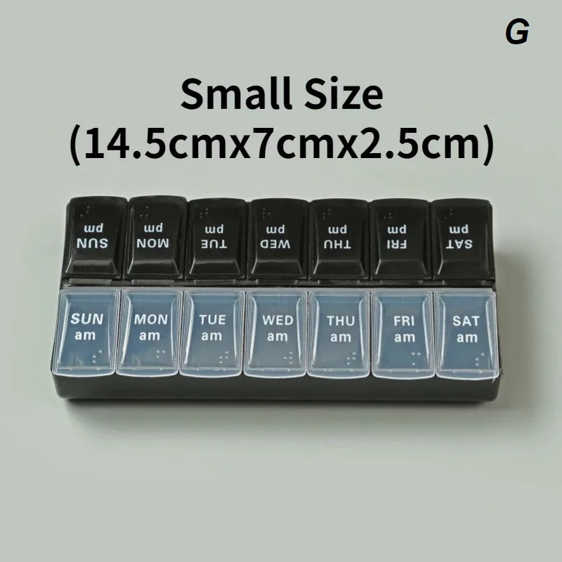 Weekly Portable Pill Case 7 Days Pill Container Daily Medication Organizer