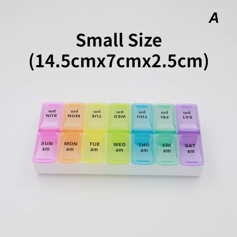 Weekly Portable Pill Case 7 Days Pill Container Daily Medication Organizer