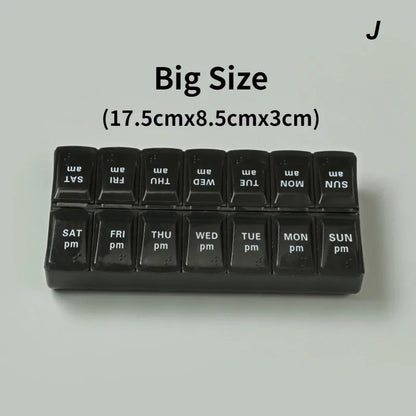 Weekly Portable Pill Case 7 Days Pill Container Daily Medication Organizer