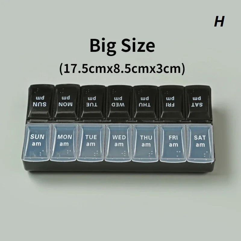 Weekly Portable Pill Case 7 Days Pill Container Daily Medication Organizer