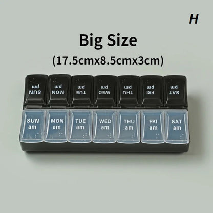 Weekly Portable Pill Case 7 Days Pill Container Daily Medication Organizer