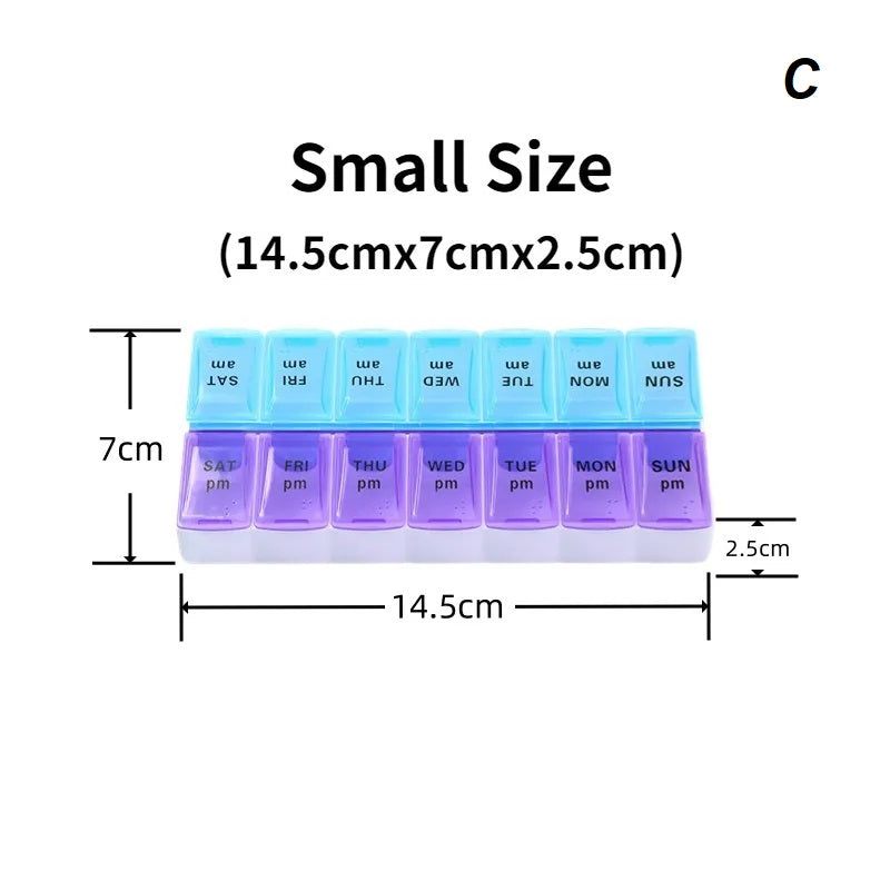 Weekly Portable Pill Case 7 Days Pill Container Daily Medication Organizer