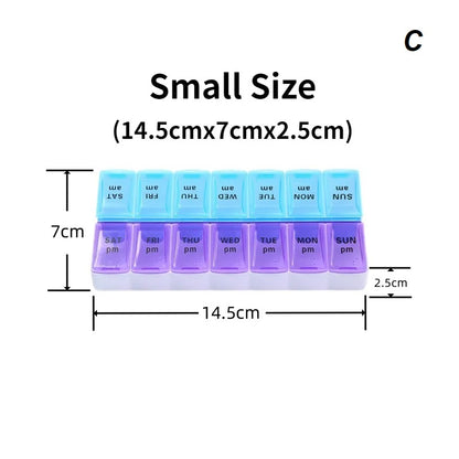 Weekly Portable Pill Case 7 Days Pill Container Daily Medication Organizer