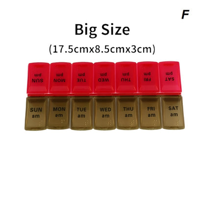 Weekly Portable Pill Case 7 Days Pill Container Daily Medication Organizer