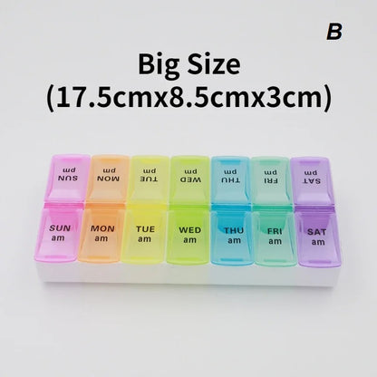 Weekly Portable Pill Case 7 Days Pill Container Daily Medication Organizer