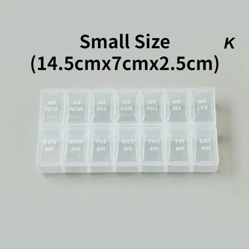 Weekly Portable Pill Case 7 Days Pill Container Daily Medication Organizer