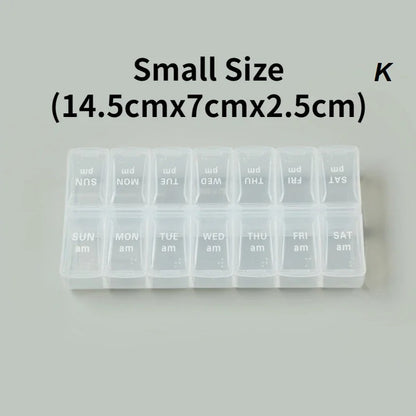 Weekly Portable Pill Case 7 Days Pill Container Daily Medication Organizer