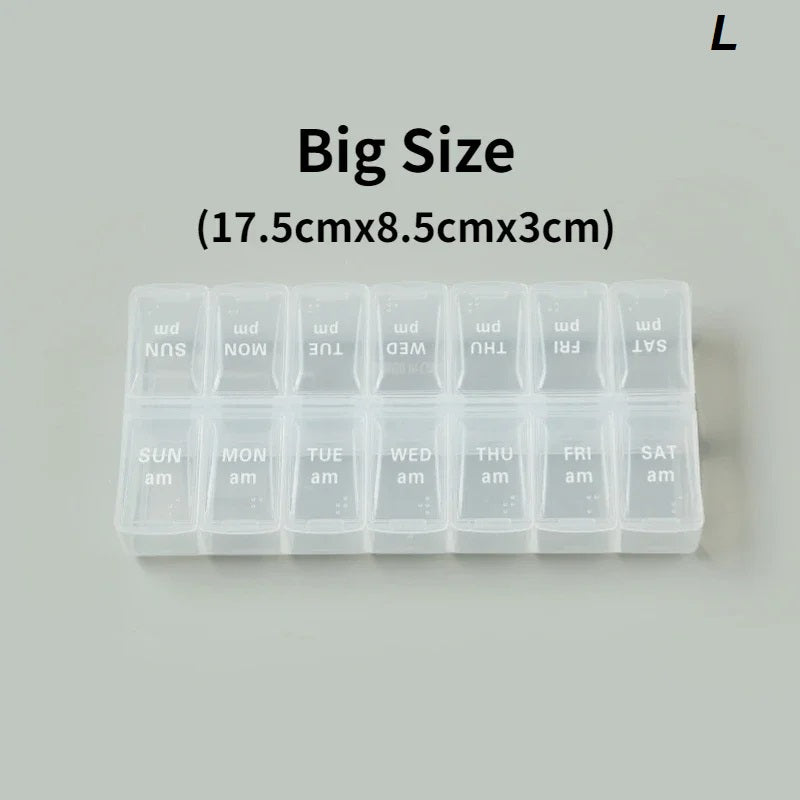 Weekly Portable Pill Case 7 Days Pill Container Daily Medication Organizer