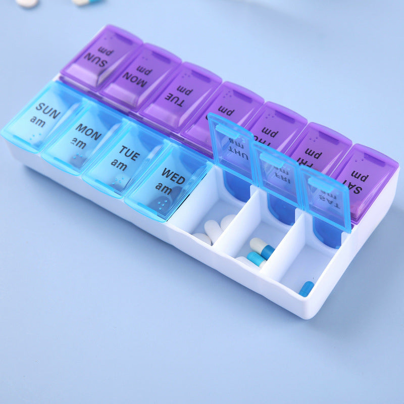 Weekly Portable Pill Case 7 Days Pill Container Daily Medication Organizer
