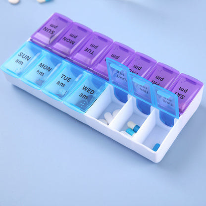 Weekly Portable Pill Case 7 Days Pill Container Daily Medication Organizer