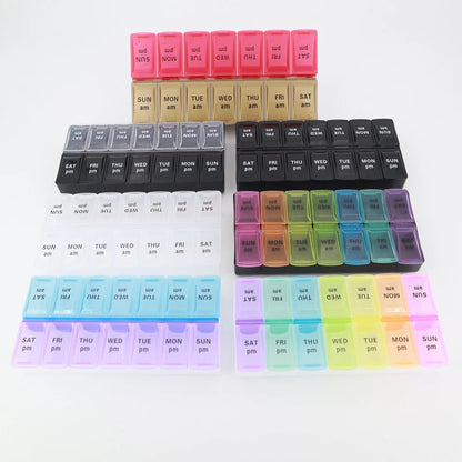Weekly Portable Pill Case 7 Days Pill Container Daily Medication Organizer