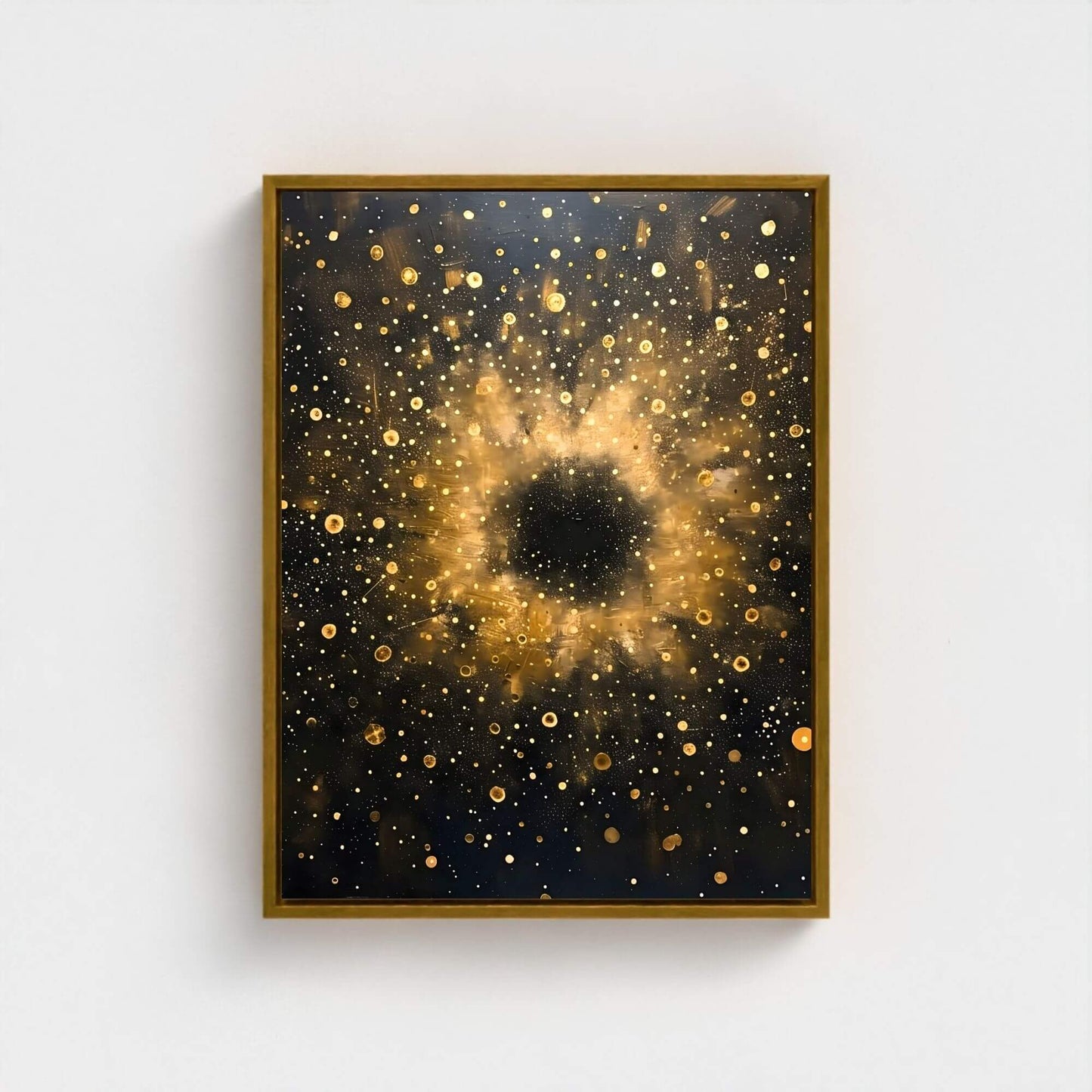 William Morris Abstract Galaxy Framed Wall Art Canvas Print - Vintage Cosmic Gold Space Artwork