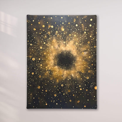 William Morris Abstract Galaxy Framed Wall Art Canvas Print - Vintage Cosmic Gold Space Artwork